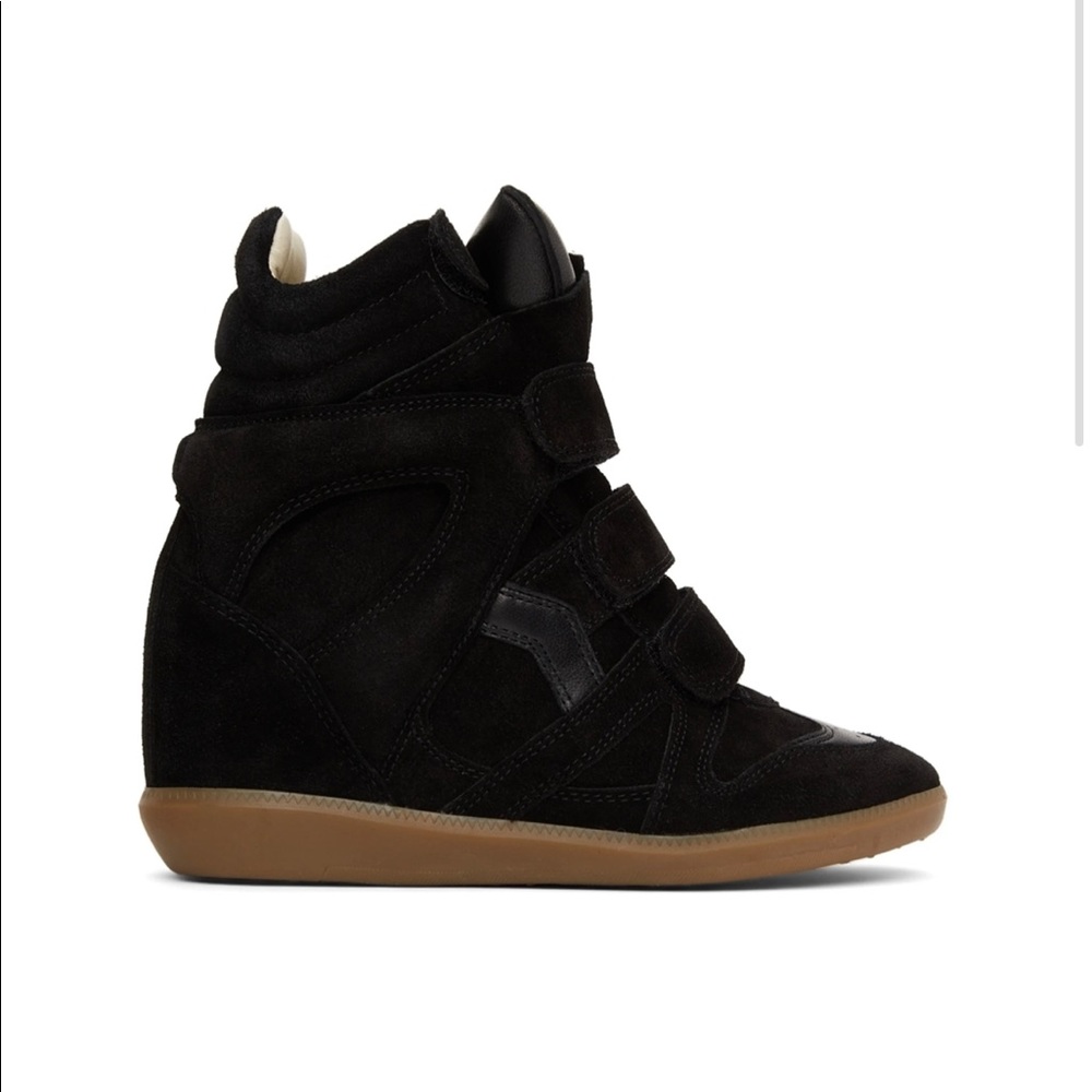 New Isabel Marant Black Bekett Wedge High Sneakers